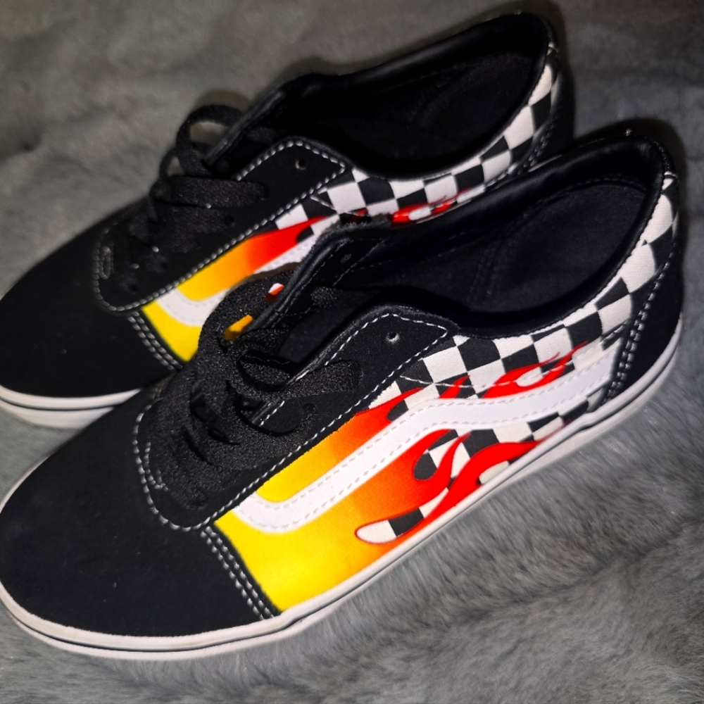 Flame checkered Vans